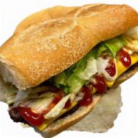 Burger Sub (Certified Angus Beef) · Certified Angus Beef, Cheese, ketchup, mayo, lettuce.