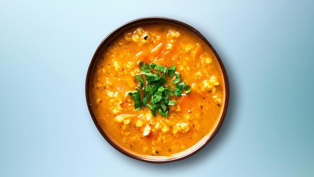 Yummy Lentil Soup · Red lentils blended with minced onions, it is creamy and well seasoned to create an amazing burst of flavors.