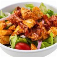 Chopped Chicken Salad · Marinated and roasted chicken breast, rough cut crispy bacon, red onion, crumbled feta chees...