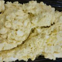 Egg Salad · Chopped eggs that have been mixed with seasoning and mayo.