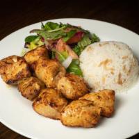 Chicken Shish Kebab · Mildly spiced minced chicken marinated in herbs and onions cooked in a clay oven.