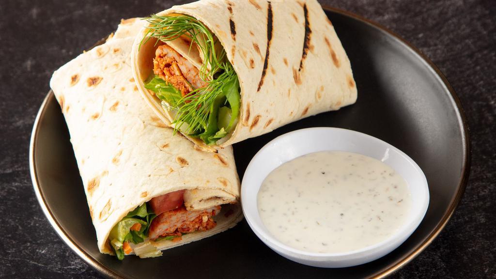 Chicken Shish Kebab Wrap · Served lettuce, and tomatoes, white sauce.