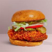 Make Yourself Spicy Chicken Sandwich · Crispy fried chicken, sliced tomatoes, shredded lettuce, jalapenos, and hot sauce. Served on...