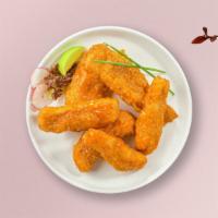 Follow The Buffalo Tenders · Chicken tenders breaded and fried until golden brown before being tossed in buffalo sauce.