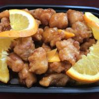 Chicken With Orange Flavor · Spicy. Chunks of chicken sautéed with orange peel in spicy sauce.