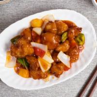 Orange Chicken · Chunks of batter-fried breaded chicken in a sweet spicy sauce with a touch of mandarin orang...