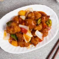 Sweet And Sour Chicken  · Farm fresh chicken, peanuts, vegetables, and chili peppers tossed in our house made sauce. S...