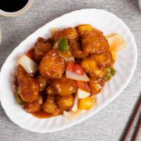 Orange Beef · Lightly breaded beef, fried and sautéed in a sweet spicy sauce with a touch of mandarin oran...