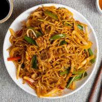 Veggie Noodles · Thin vermicelli rice noodles and seasonal vegetables cooked with house sauce.
