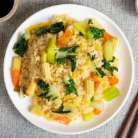 Vegetable Fried Rice · Fresh vegetables cooked and pan fried with rice.