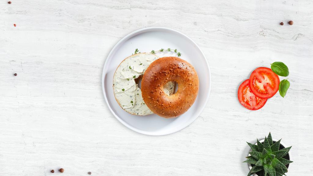 Bagel And Cream Cheese · Get a wholesome toasted bagel of your choice with our special cream cheese!