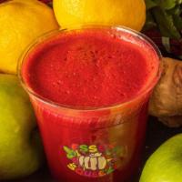 Ave D Beets Juice · Beets, carrots, apple, lemon, and ginger.