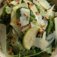 Baby Kale Salad · green apple, roasted almonds, aged manchego,  white balsamic vinaigrette.