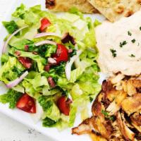 Grk Fresh Greek Plate · Each Plate inculdes choice of:
- One Protein
- One Tzatziki
- Two Sides
and a Fresh Oven Bak...