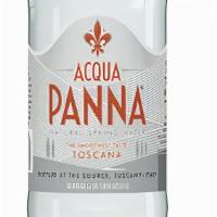 1-Liter Aqua Panna · Still Water. Requires bottle opener, not a twist off.