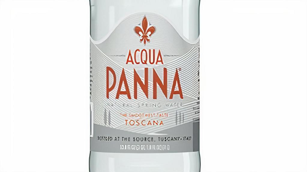 1-Liter Aqua Panna · Still Water. Requires bottle opener, not a twist off.