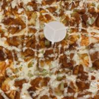 Buffalo Chicken Pizza · Diced chicken, hot sauce, diced celery, and Monterrey Jack cheese.
