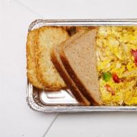 Western Omelet Platter · eggs, turkey bacon, onions, and bell peppers
