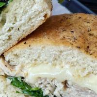 The Turkey · Slow roasted, house made turkey breast toasted on the griddle with provolone, arugula and Al...