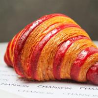 Raspberry Croissant · Filled with raspberry jam & chocolate bar