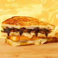 Mushroom Grilled Cheese · Melted swiss cheese, mushrooms, balsamic vinegar, and mayo between two slices of buttery gri...