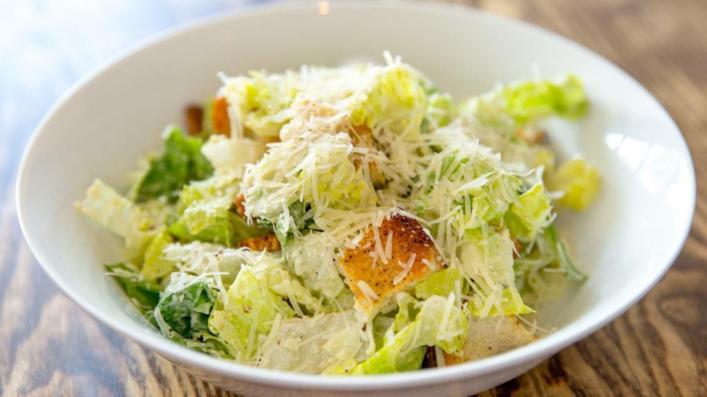 Caesar Salad · Organic romaine lettuce, house-made crouton, shaved parmigiano and house-made Caesar dressing.