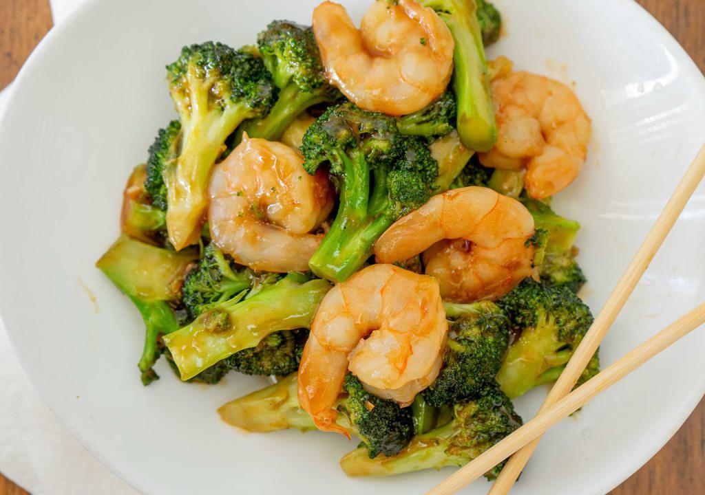 Shrimp With Broccoli · Served with shrimp fried rice.