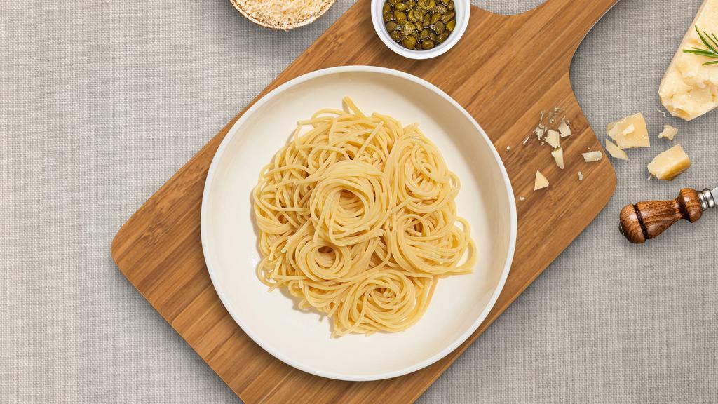 Your Spaghetti Plate · Fresh spaghetti pasta cooked with your choice of sauce and toppings!