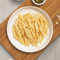 Your Penne Plate · Fresh penne pasta cooked with your choice of sauce and toppings!