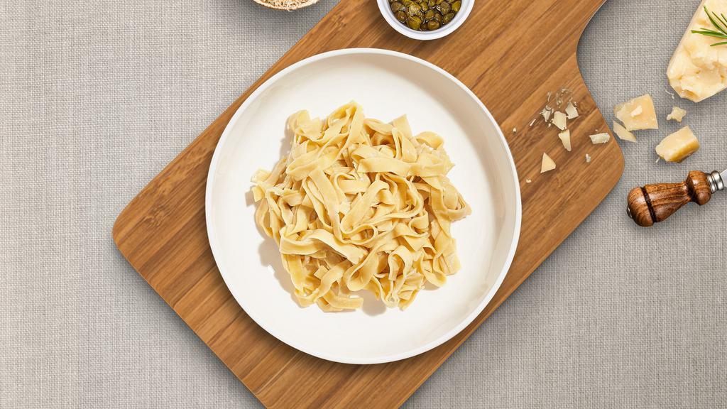 Your Fettuccine Plate · Fresh fettuccine cooked with your choice of sauce and toppings!