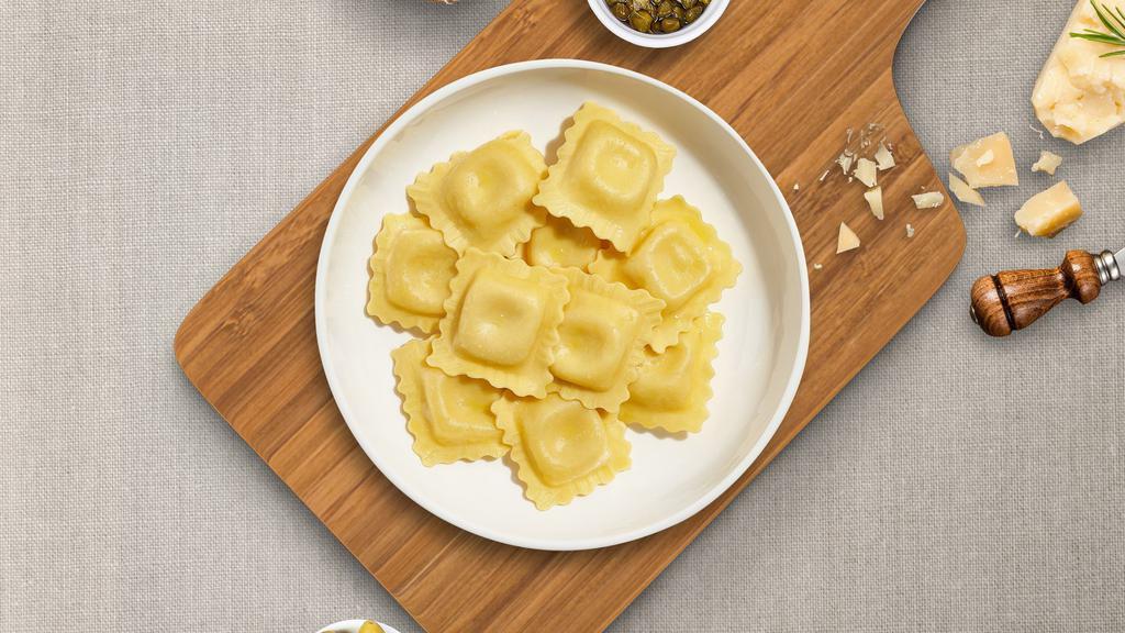 Your Ravioli Plate · Fresh ravioli cooked with your choice of sauce and toppings!