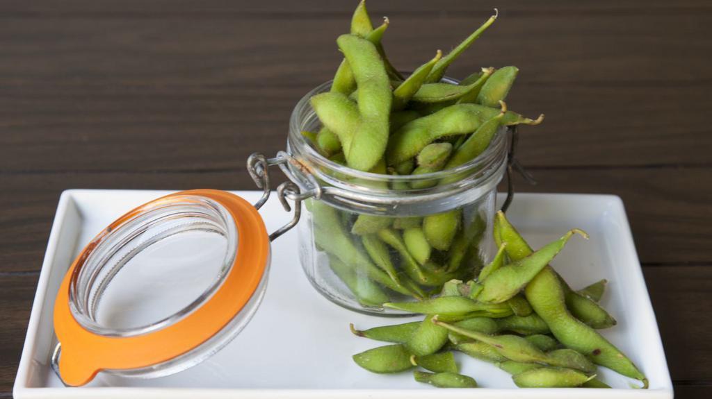 Edamame · Vegan. Soybeans that are boiled and lightly salted.