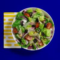 Italian Chopped Salad · Mixed greens, tomato, onion, cucumber, olives, and house vinaigrette.