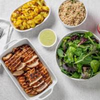 Blackened Chicken & Roasted Cauliflower- Family Meal (Serves 4) · Blackened Chicken, Roasted Cauliflower, Brown Rice & Baby Greens. Served with a 10oz side of...