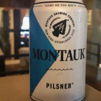 Montauk Driftwood Pilsner. · 12 ounce can
