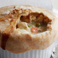 Chicken Pot Pie · Marinated diced chicken cooked with hearty vegetables topped with puff pasty baked to perfec...