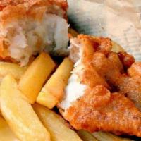 Fish & Chips · Beer battered cod dish served with French fries and served with tartar sauce and our award w...