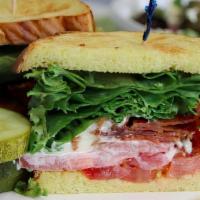 Classic Blt Sandwich · Applewood smoked bacon, lettuce, and tomato. Served with coleslaw and pickles.