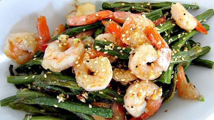 Shrimp With Chinese Veg · Served with rice.