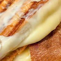Tosta Mista (Panini) · Ham and cheese panini on Portuguese roll.