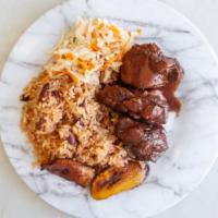 Stew Chicken · Brown stew chicken straight out of mamas kitchen with a great taste of the island it is serv...