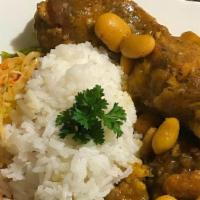 Curry Cow Foot · Curry cow foot is serve with your choice of rice and your choice of complimentary sides whic...