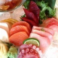 Sashimi Assortment · 18 pieces of assorted fish and sushi rice. Food allergies? If you have food allergies please...
