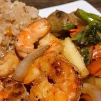 Shrimp Large · Shrimp hibachi fried rice vegetables and teriyaki sauce