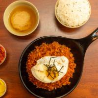 Kimchi Fried Rice · Fried rice with kimchi topped with fried egg.