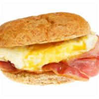 Two Eggs With Bacon (2) · Fresh cooked eggs mixed with bacon strips on choice of bread.