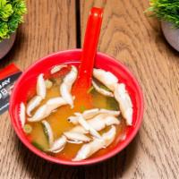 Shiitake Mushroom Miso Soup · Miso soup with she takes mushroom