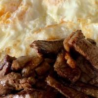 Top Sirloin Steak & 2 Eggs · Top Sirloin Steak & 2 Eggs over White rice
