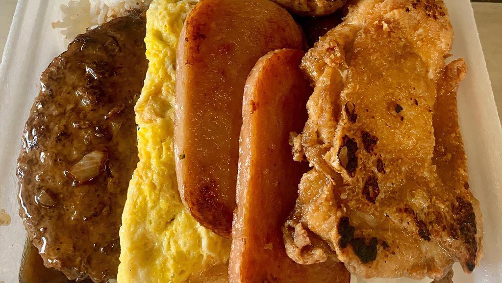 Tracy Bento · Teriburger, egg, spams, fried chicken