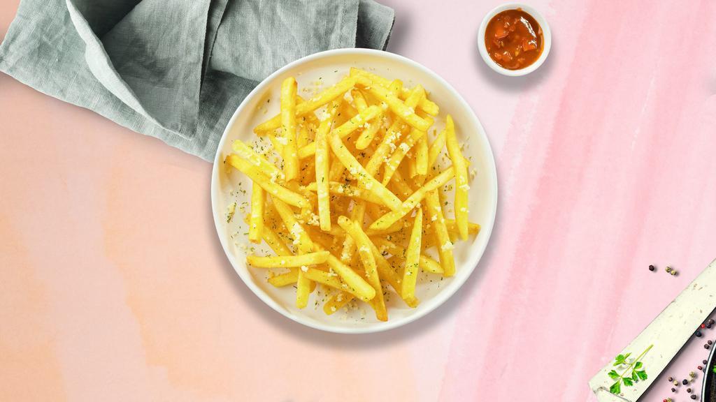 Cheesy Fries And Shine · (Vegetarian) Idaho potato fries cooked until golden brown and garnished with salt and melted cheddar cheese.